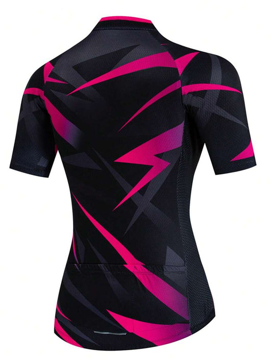 Camisa de Ciclismo Feminina Neon Pink Pro