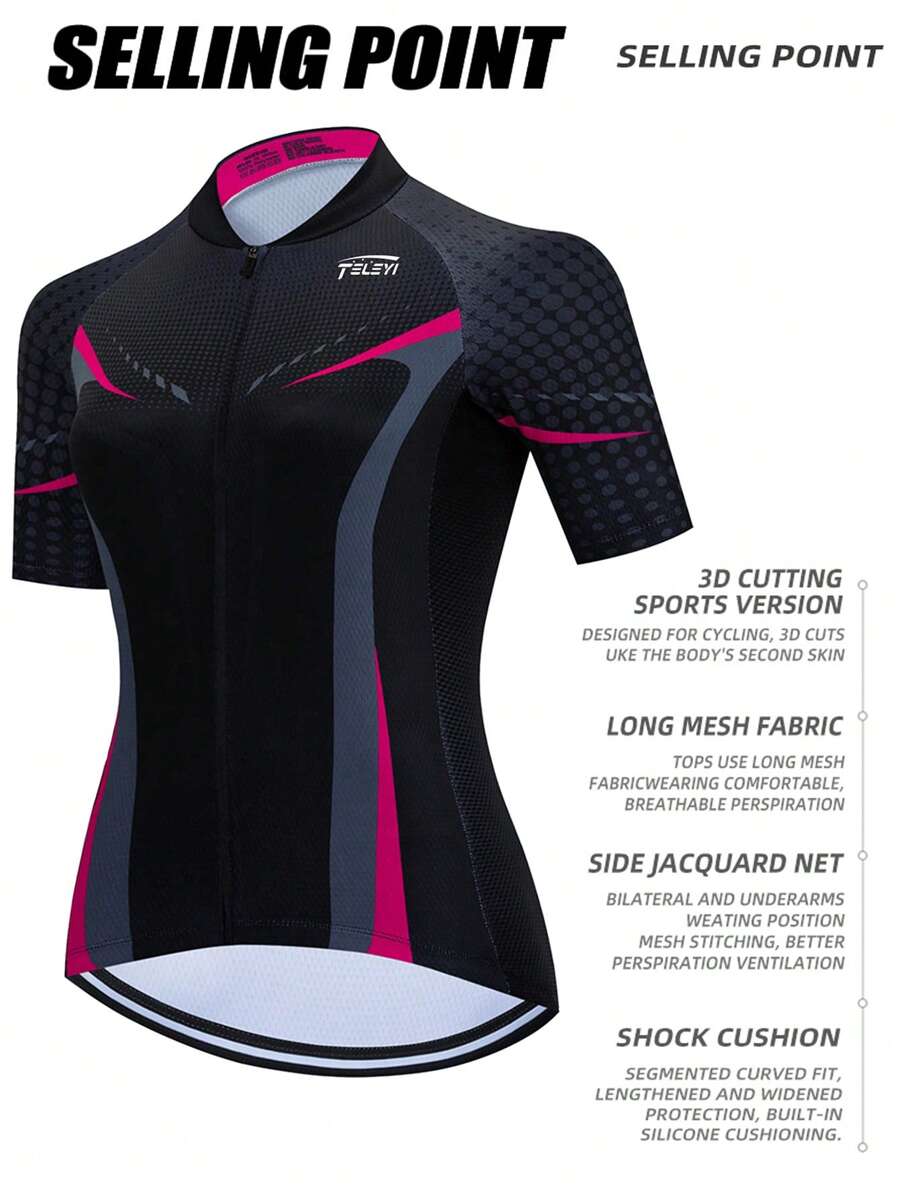 Camisa de Ciclismo Feminina Black Velocity