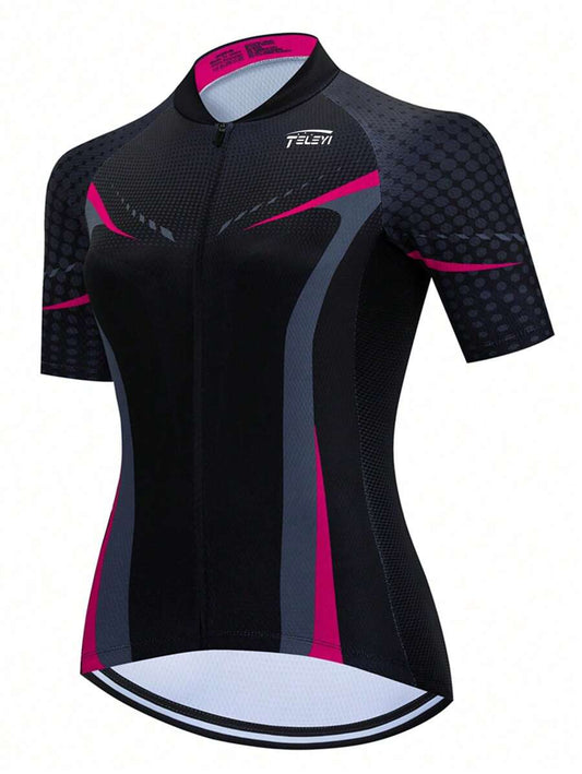 Camisa de Ciclismo Feminina Black Velocity