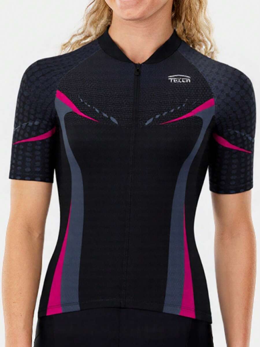 Camisa de Ciclismo Feminina Black Velocity